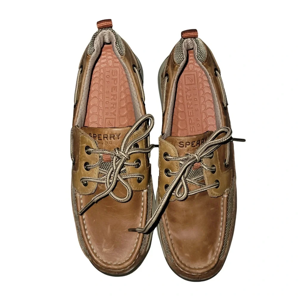 Sperry Top Sider Sea‎ Kite Sport Moc Leather Boat Shoes Mens 8.5M Tan nautical